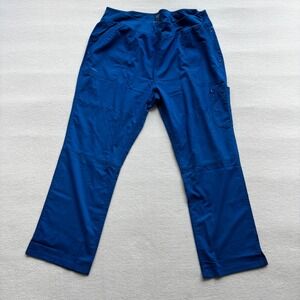 Healing Hands Tori Scrub Pants Women 2X Royal Blue Purple Label 9133X Yoga Waist